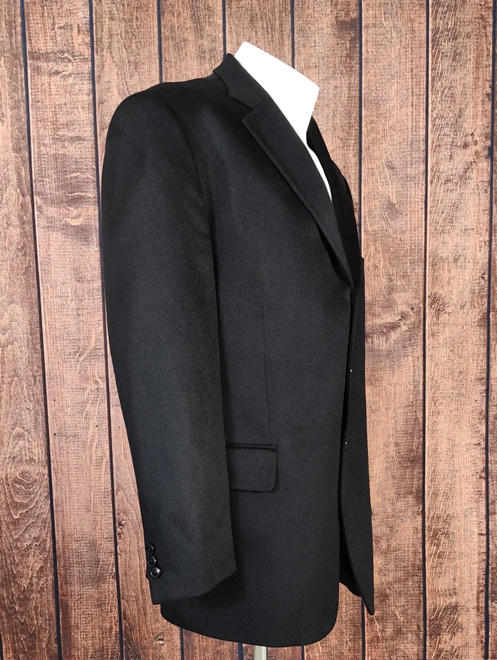 Lanificio Columbo Italy Pure Black Cashmere Mens Blazer Like New